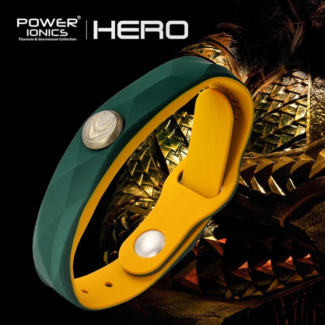 Power Ionics Super Hero Series 3000 ions Sports Titanium Fashion Waterproof Bracelet Wristband Balance Human Body Free Lettering