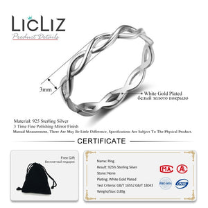 LicLiz 2019 Simple 925 Sterling Silver V Shape Rings for Women Heart Star Leaf Braided Band Silver Jewelry Joyas de Plata LR0470