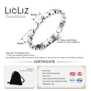 LicLiz 2019 Simple 925 Sterling Silver V Shape Rings for Women Heart Star Leaf Braided Band Silver Jewelry Joyas de Plata LR0470