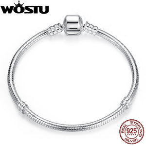 Luxury Original 100% 925 Sterling Silver Snake Chain Bracelet Bangle for Women Authentic Charm Jewelry Pulseira Gift XCHS902