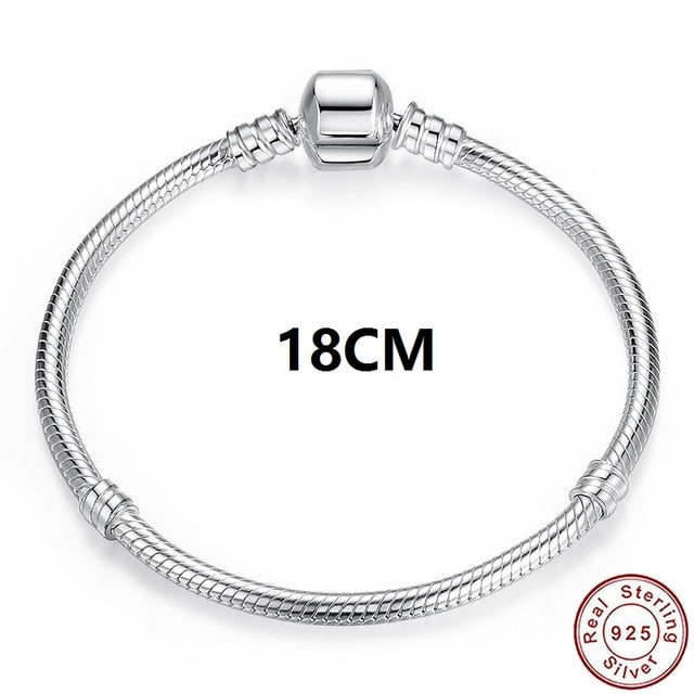 Luxury Original 100% 925 Sterling Silver Snake Chain Bracelet Bangle for Women Authentic Charm Jewelry Pulseira Gift XCHS902