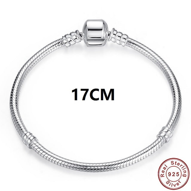 Luxury Original 100% 925 Sterling Silver Snake Chain Bracelet Bangle for Women Authentic Charm Jewelry Pulseira Gift XCHS902