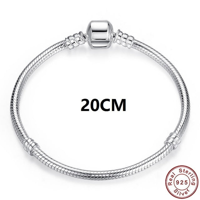 Luxury Original 100% 925 Sterling Silver Snake Chain Bracelet Bangle for Women Authentic Charm Jewelry Pulseira Gift XCHS902