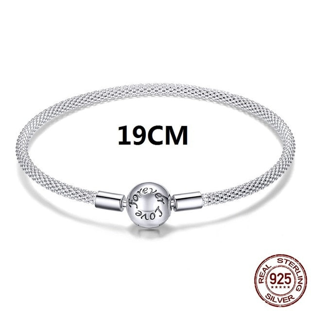 Luxury Original 100% 925 Sterling Silver Snake Chain Bracelet Bangle for Women Authentic Charm Jewelry Pulseira Gift XCHS902