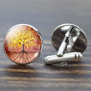 Tree of Life Cufflinks for Men Best Man Cufflinks Set Cufflinks Wedding Life Tree Suit Shirt Silver Cuff Links Men Accessories