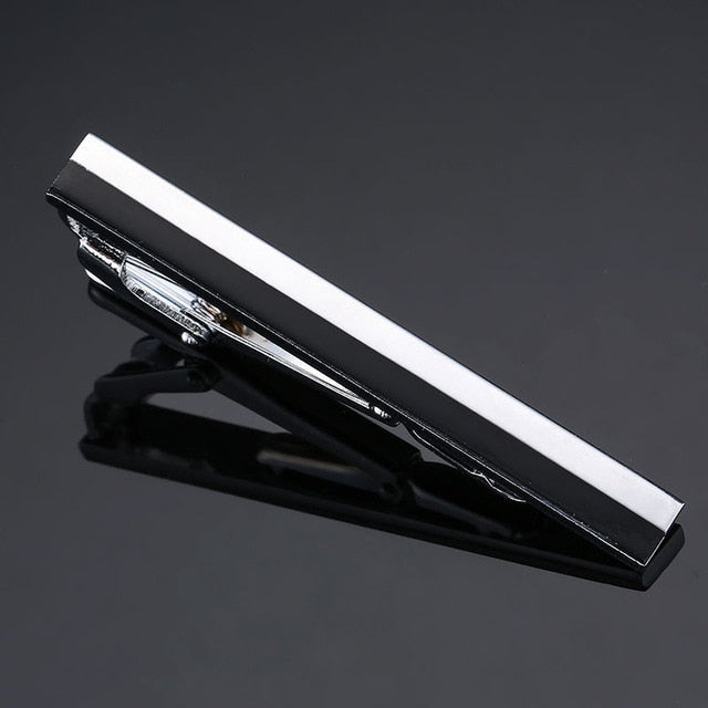 DY New and high quality laser engraving tie clip  fashion style  gold  silver and black men's business tie pin Free Delivery