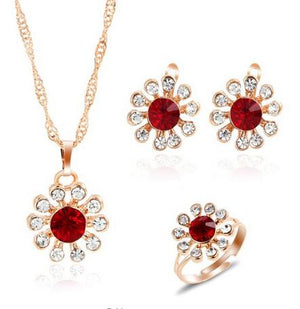 Amazing Price jewelry sets african bridal gold color necklace earrings Ring wedding crystal sieraden women fashion jewellery set