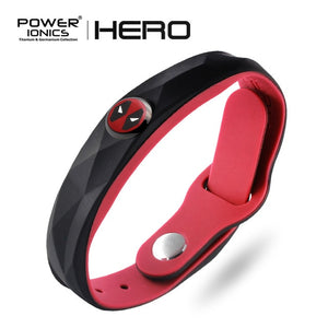 Power Ionics Super Hero Series 3000 ions Sports Titanium Fashion Waterproof Bracelet Wristband Balance Human Body Free Lettering